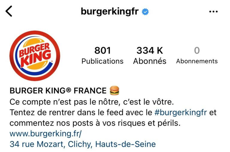 Burger King a choisi l’UGC pour son compte Instagram